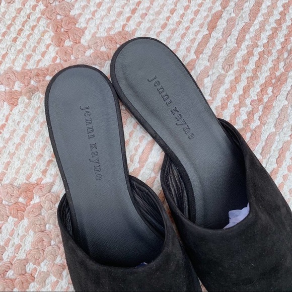Black Jenni Kayne Olympia Suede Mules Rounded Toe Flats EU 35.5/US 5.5 - Picture 5 of 15